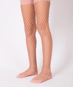 Pink Fishnet Kids Tights