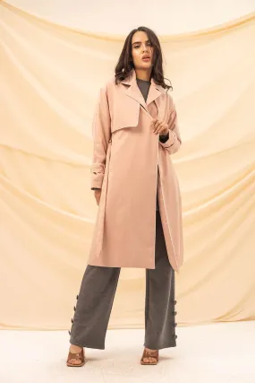 Pink Light Trench Coat