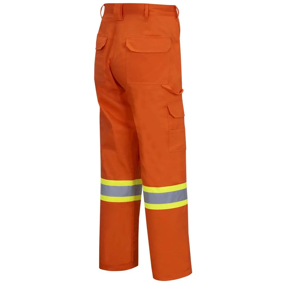 PIONEER HI-VIS BRIGHT SAFETY CARGP PANTS - COTTON TWILL - HI-VIS ORANGE