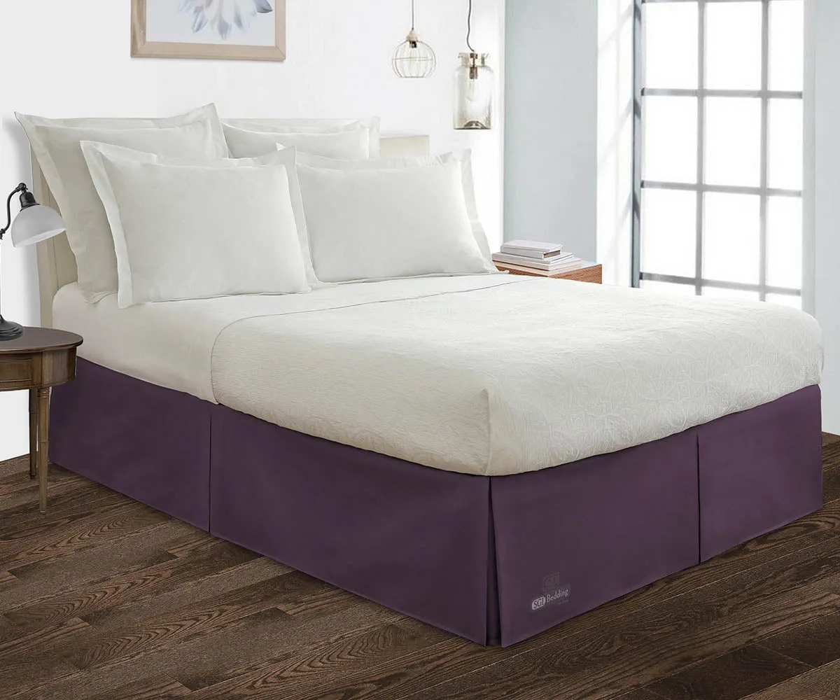 PLUM PLEATED BED SKIRT