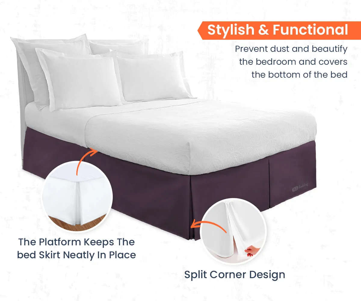 PLUM PLEATED BED SKIRT
