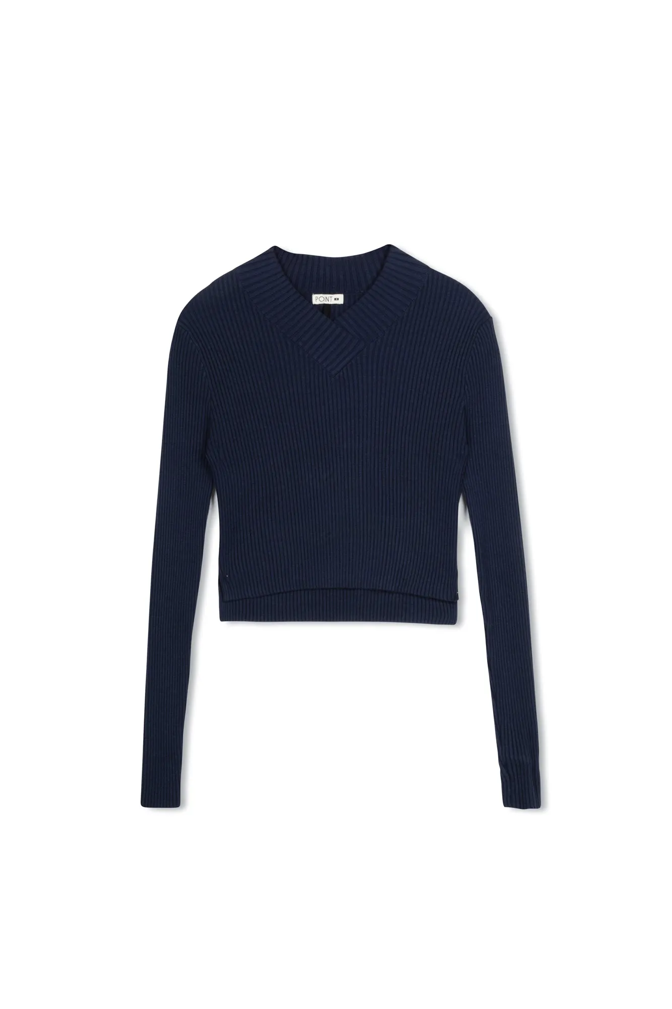 Point V-Neck Cropped Sweater