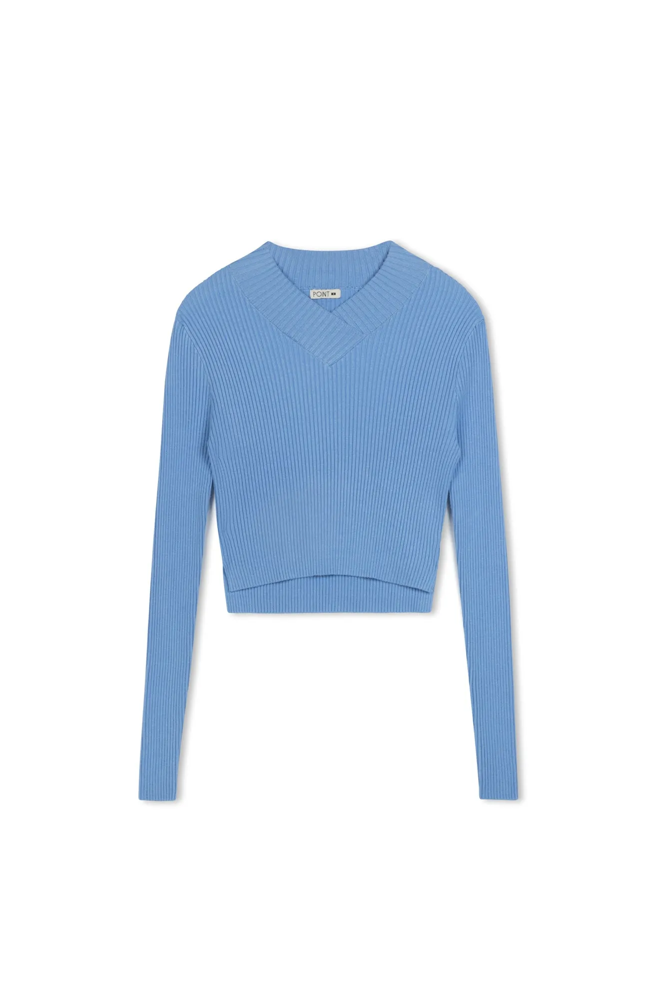 Point V-Neck Cropped Sweater