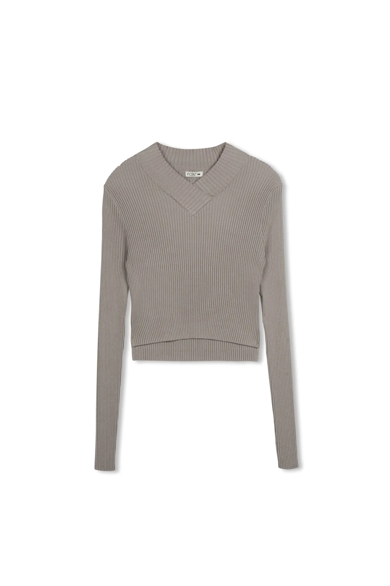Point V-Neck Cropped Sweater