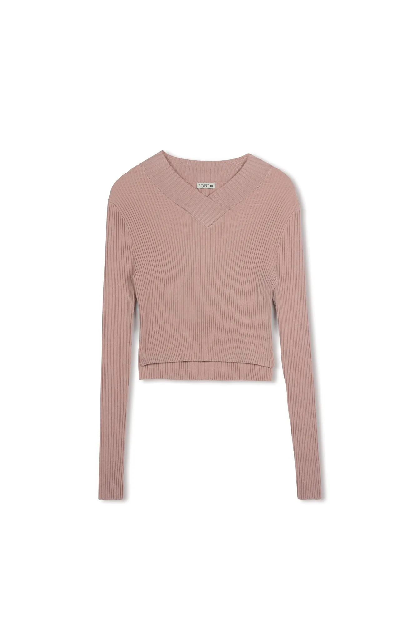Point V-Neck Cropped Sweater