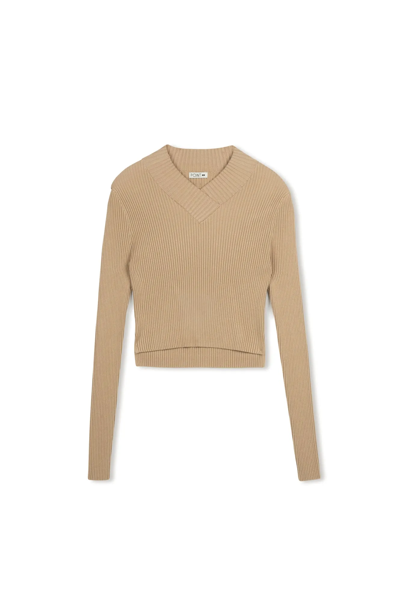 Point V-Neck Cropped Sweater