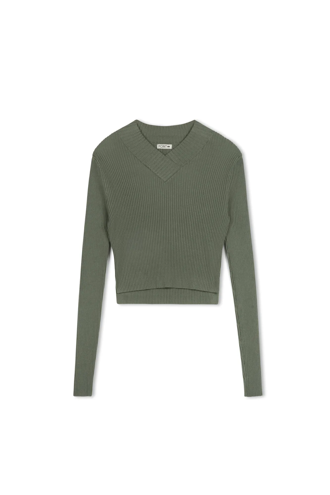 Point V-Neck Cropped Sweater