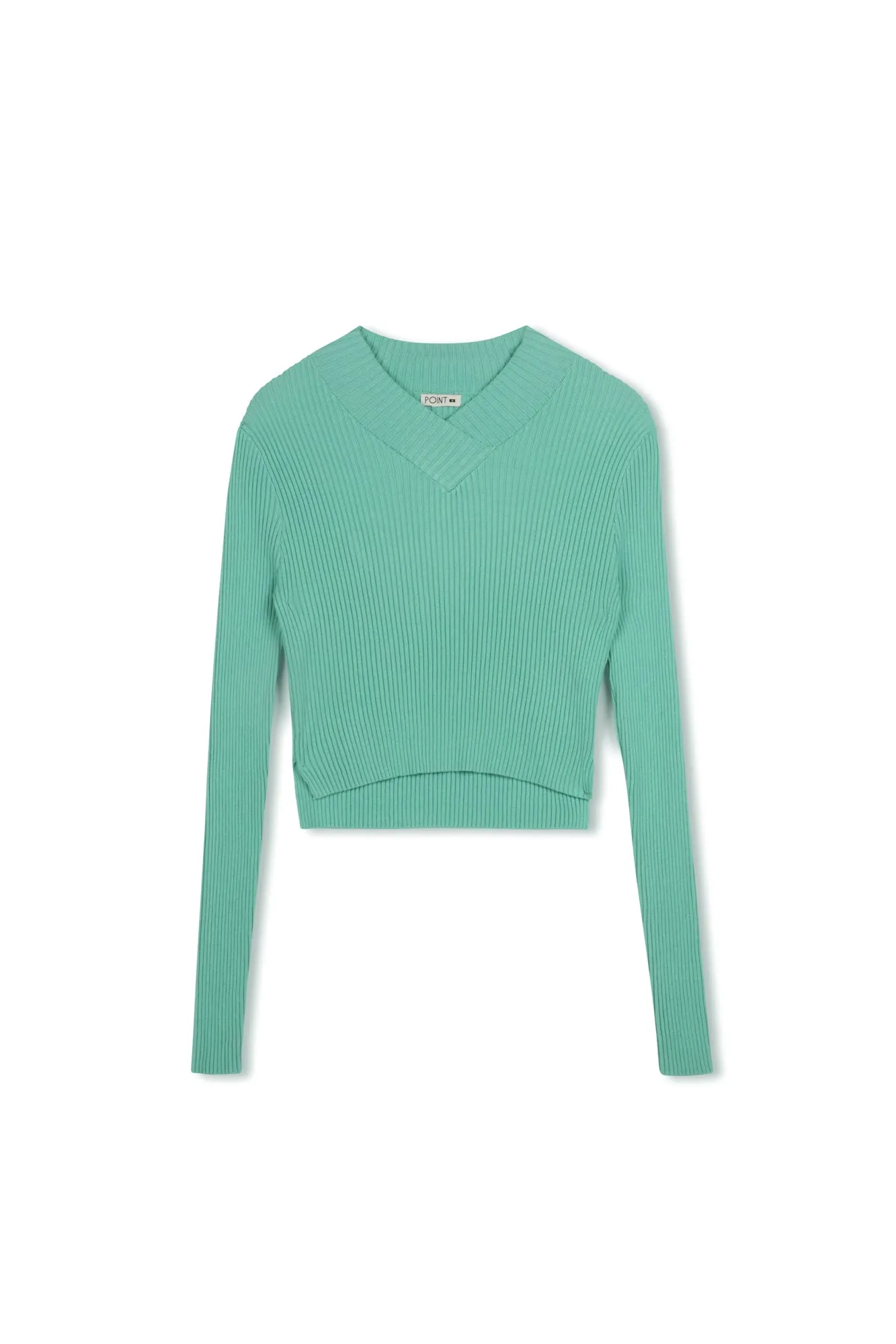 Point V-Neck Cropped Sweater