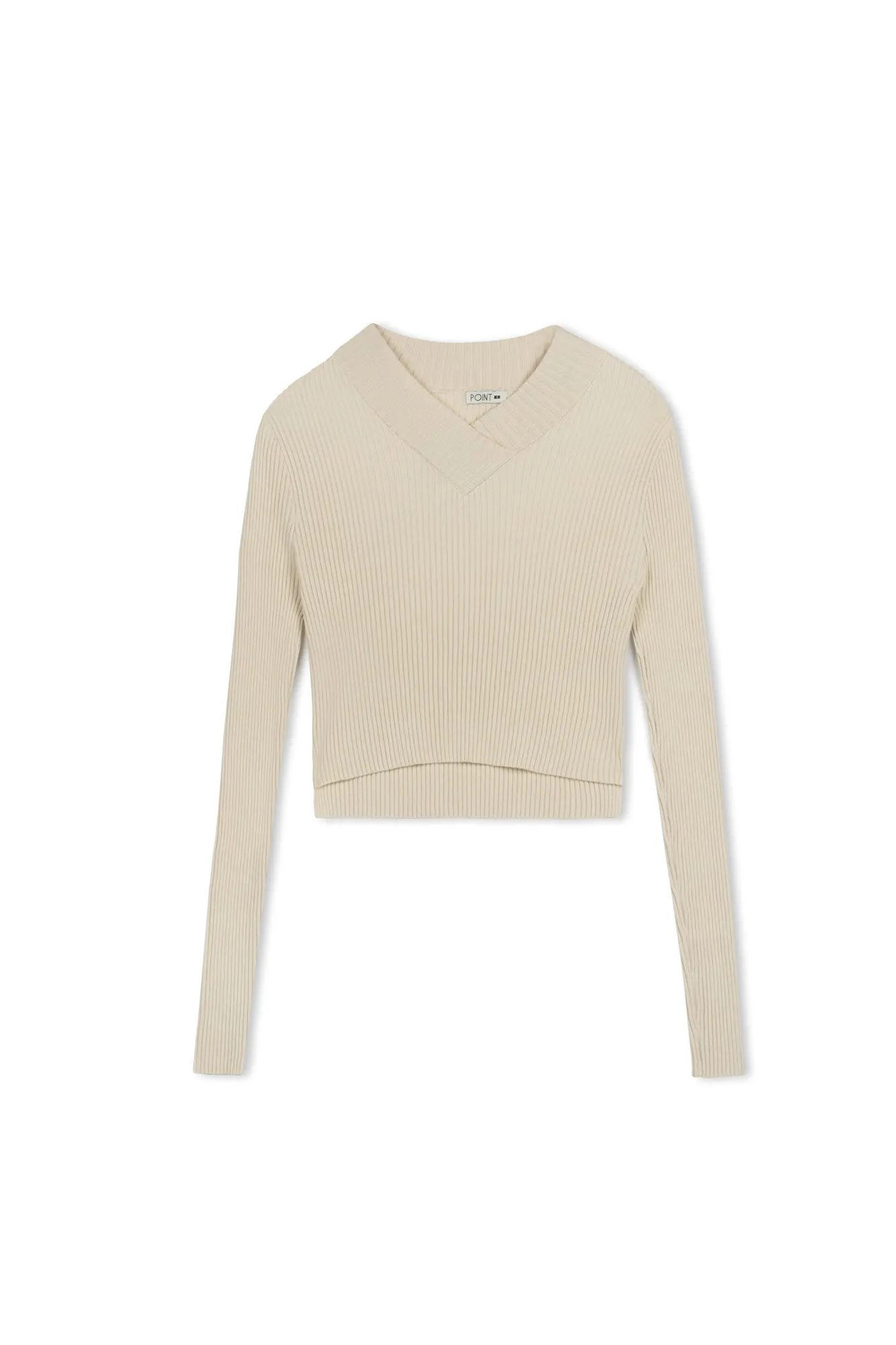 Point V-Neck Cropped Sweater