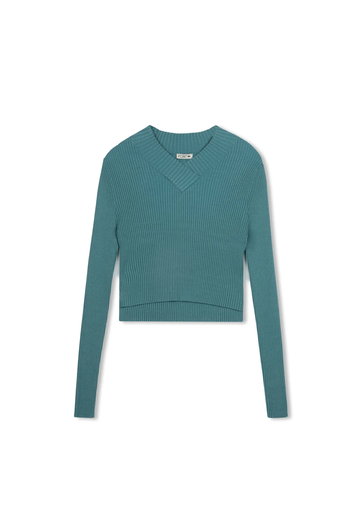 Point V-Neck Cropped Sweater