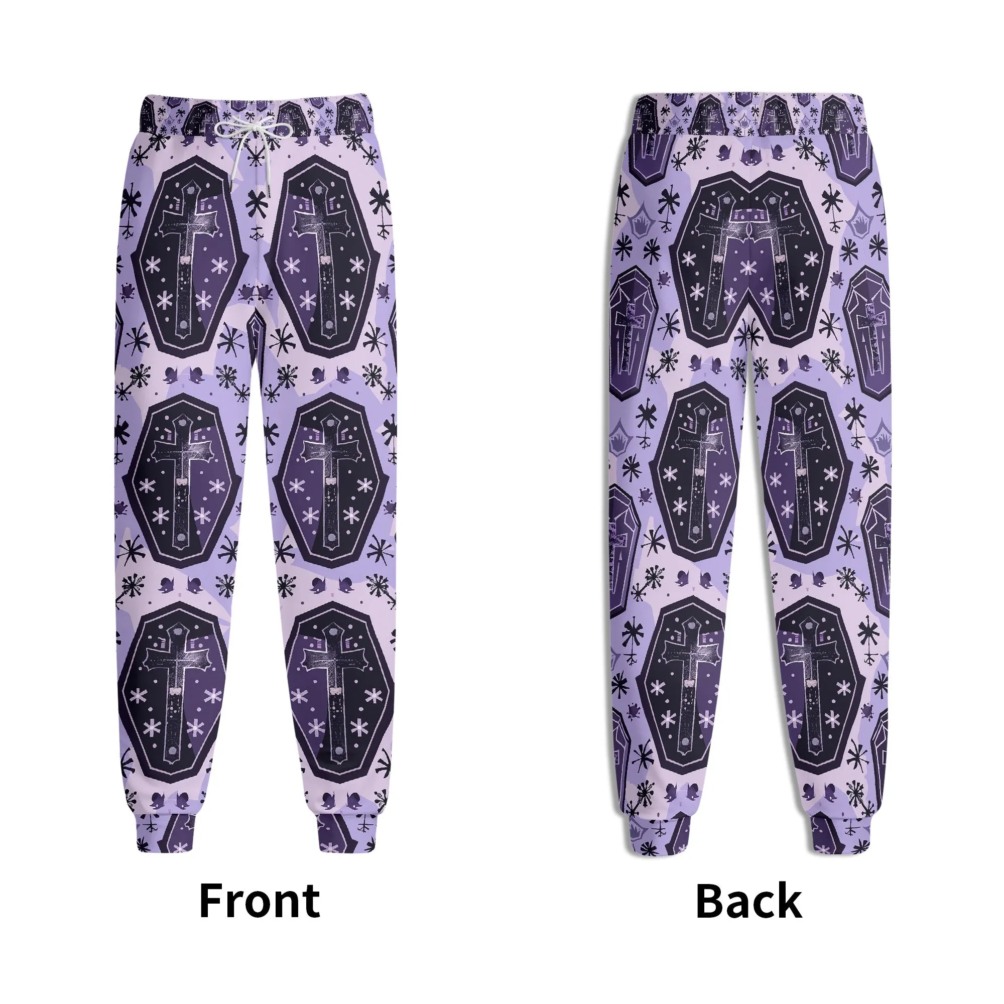 Purple Cross Coffins Joggers Sweatpants