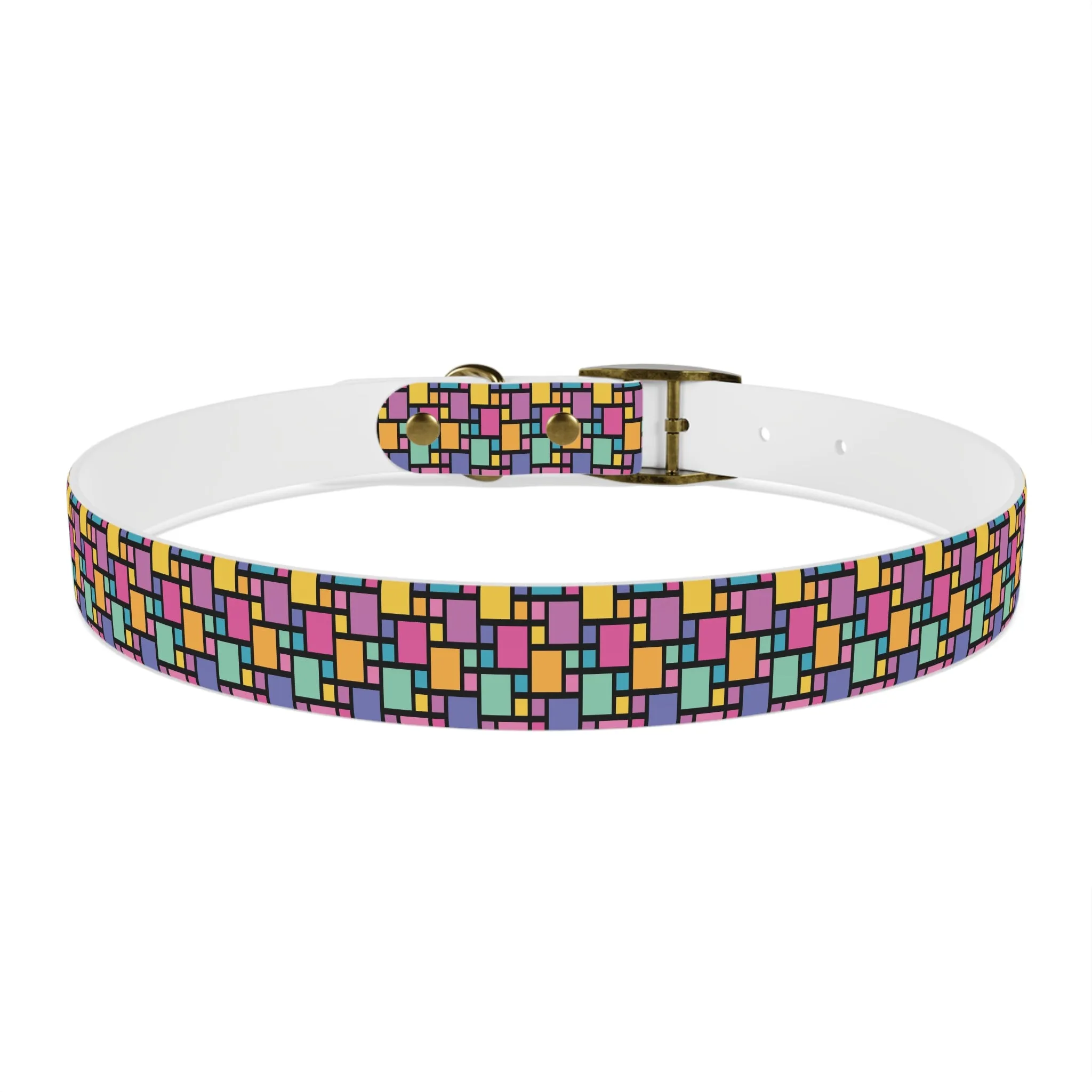 Retro Multicolor Plaid Dog Collar
