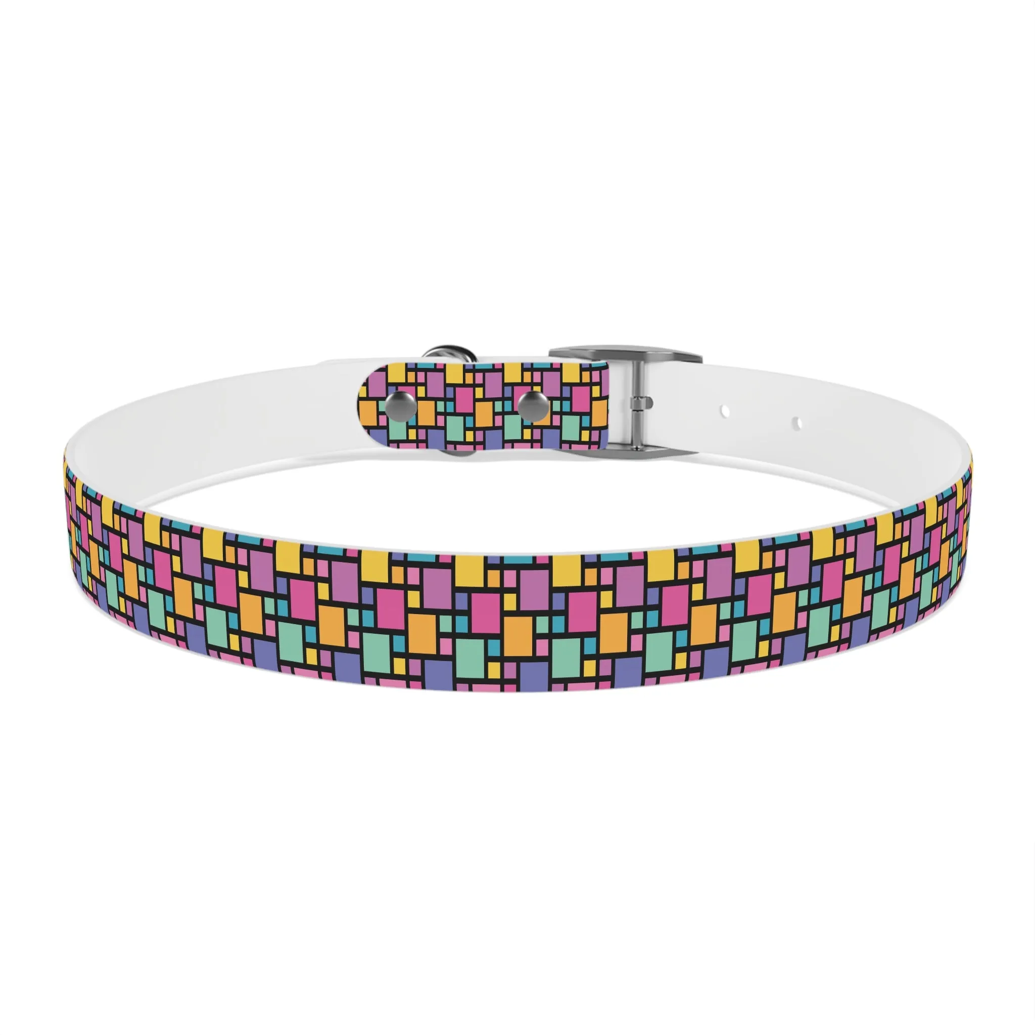Retro Multicolor Plaid Dog Collar