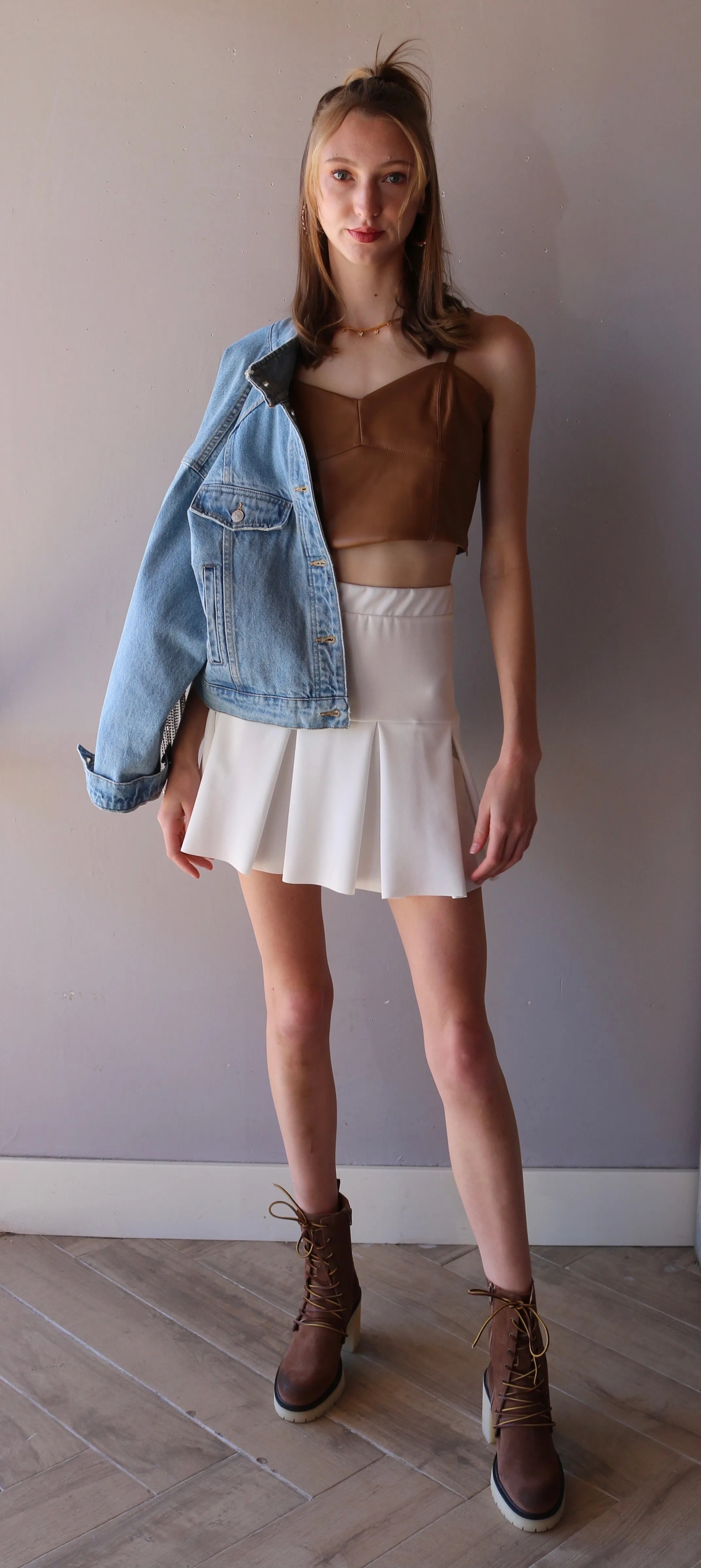 SCOUT Pleated StretchKnit Skirt