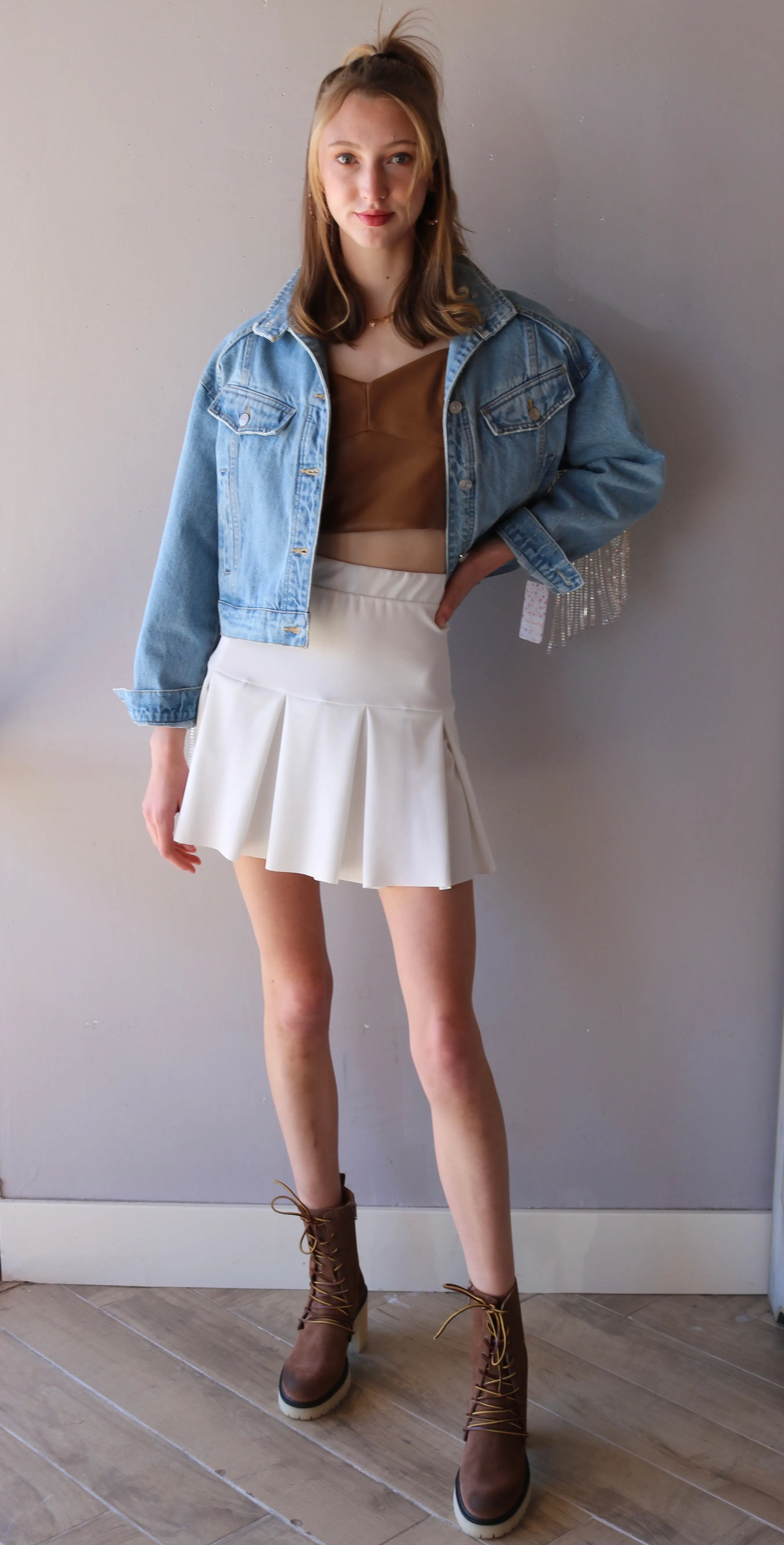 SCOUT Pleated StretchKnit Skirt