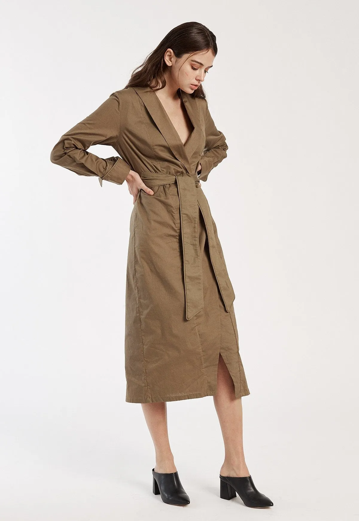 Shirt Dress in Taupe