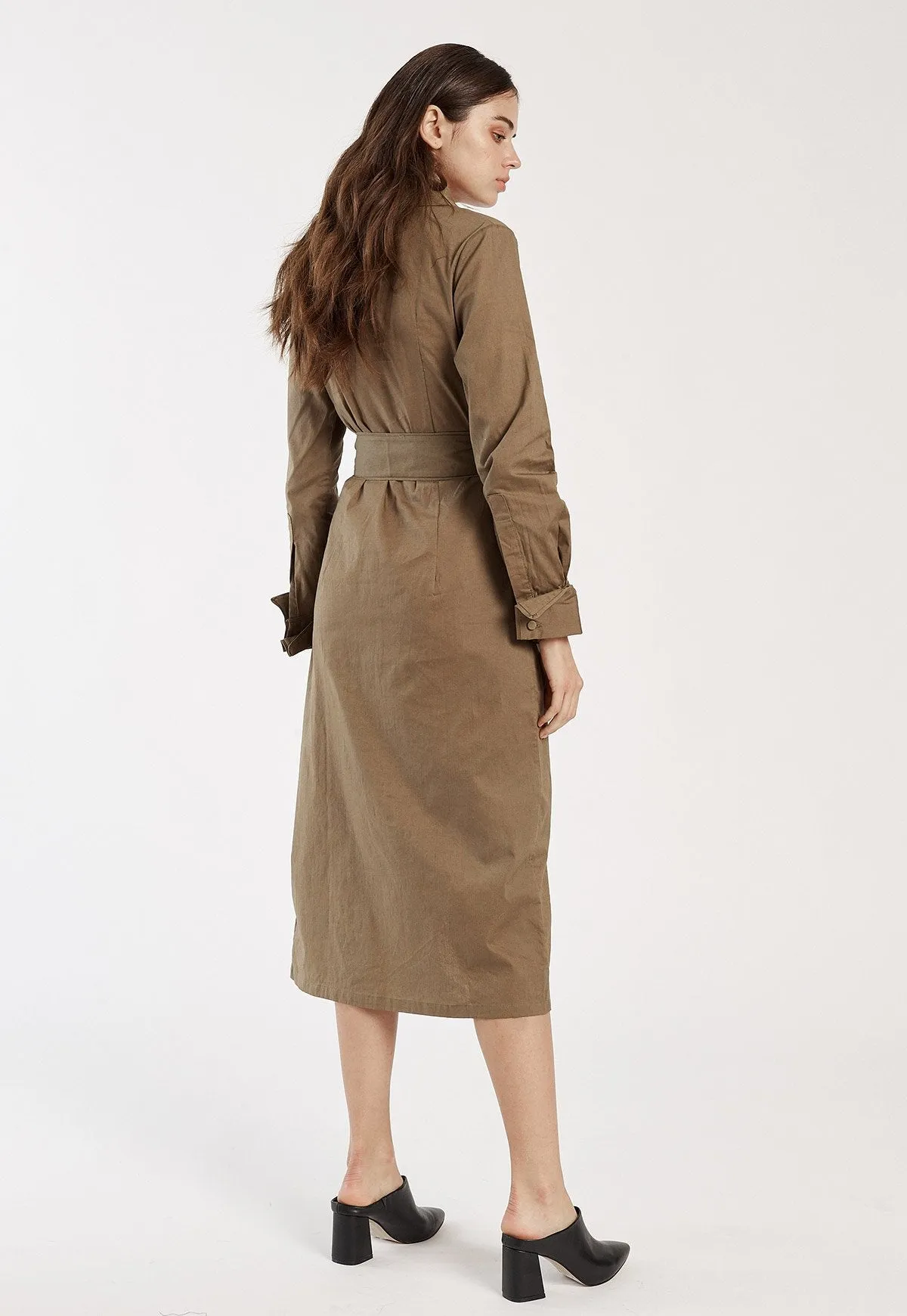 Shirt Dress in Taupe