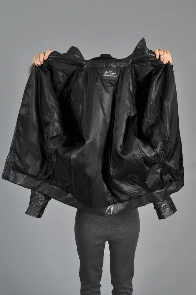 Silver Fox Fur   Leather Moto Jacket