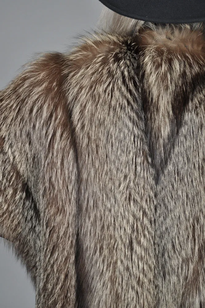 Silver Fox Fur   Leather Moto Jacket
