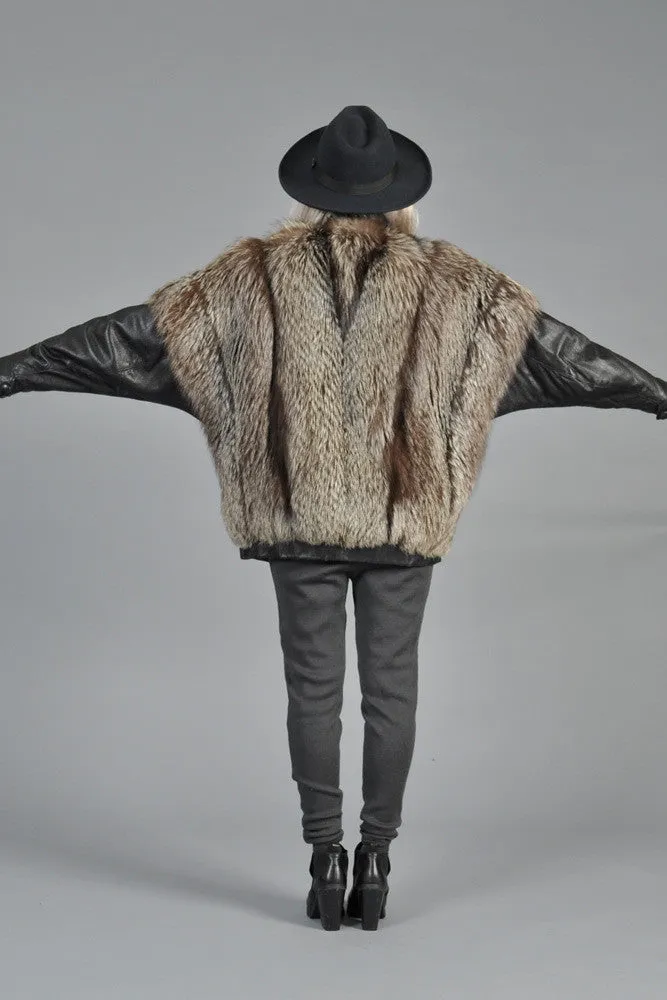 Silver Fox Fur   Leather Moto Jacket