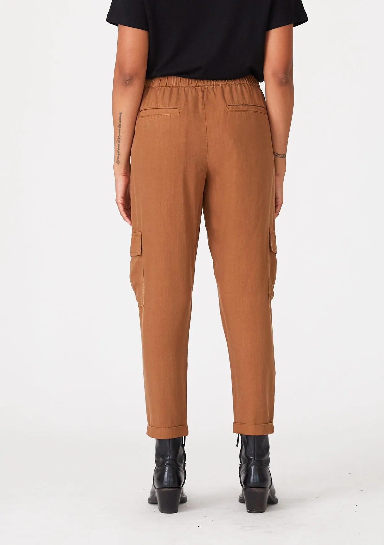 Solid Drawstring Cropped Cargo Pant
