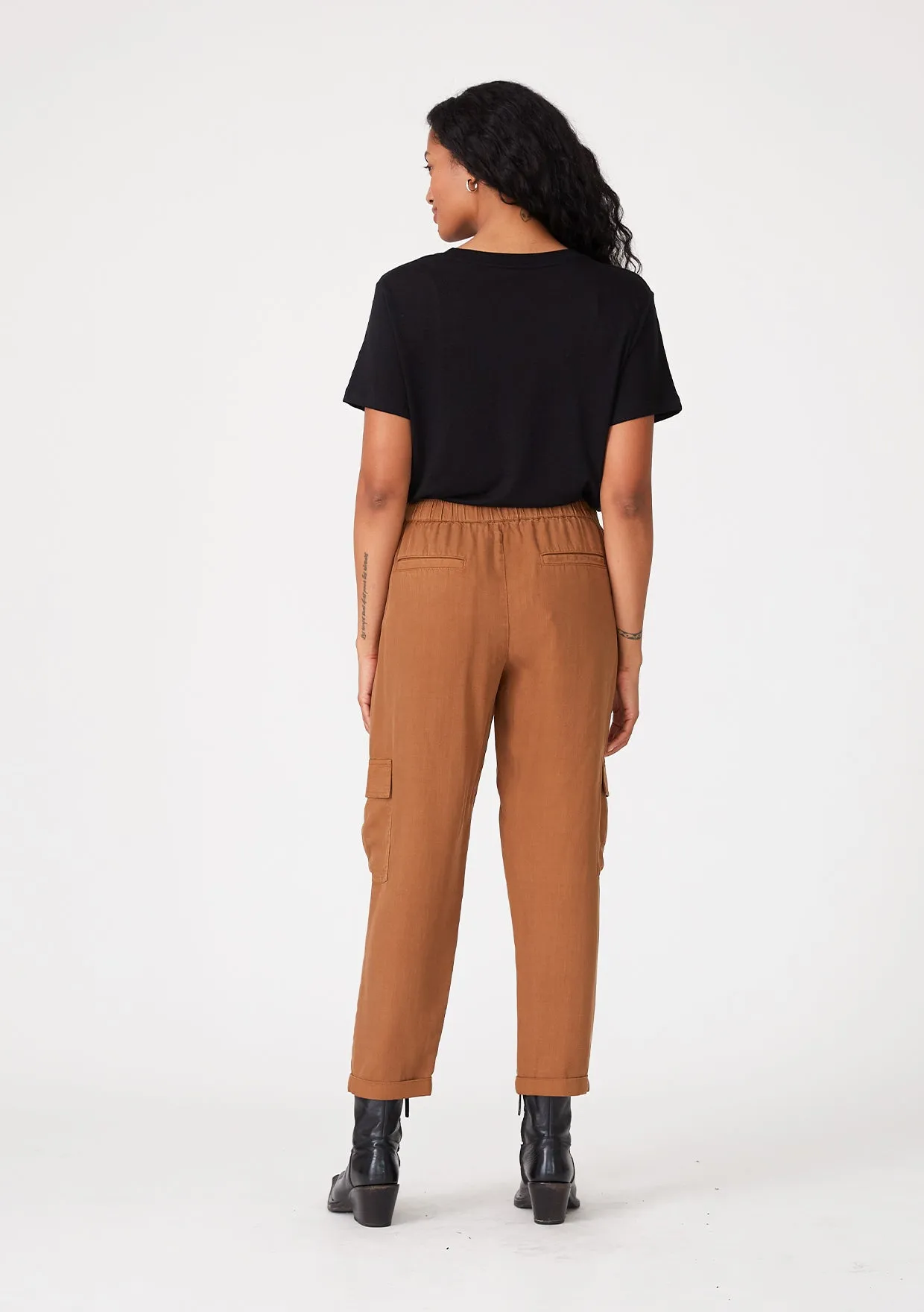 Solid Drawstring Cropped Cargo Pant