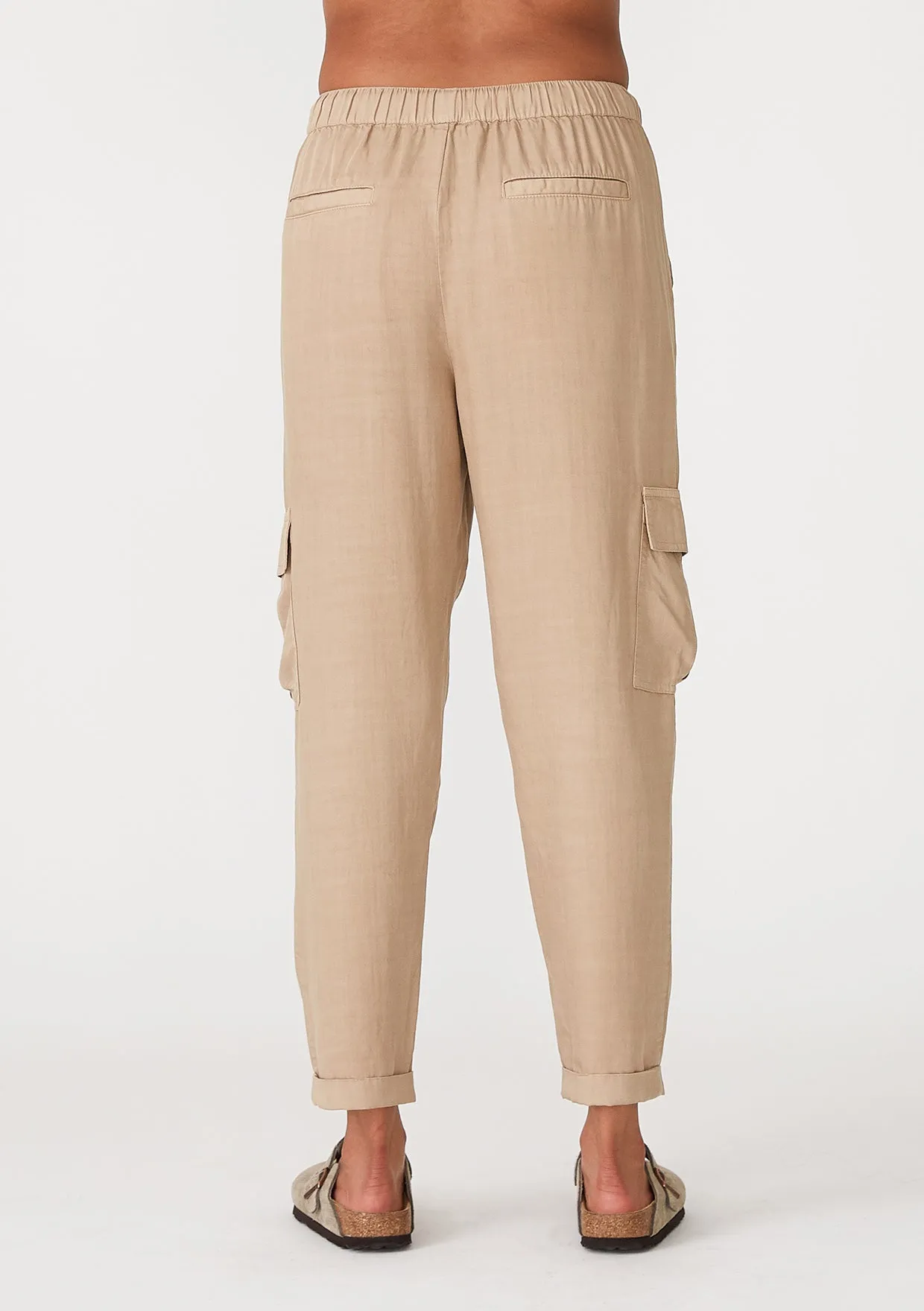 Solid Drawstring Cropped Cargo Pant