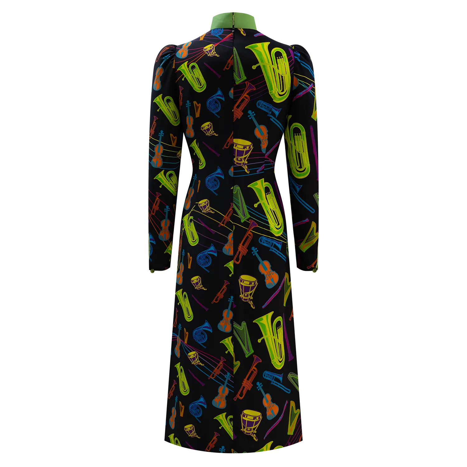 SPARKLE BY KAREN CHAN x HK Phil【NEON ORCHESTRA】100% Silk Cheongsam (Long Sleeve) (我們的快樂年代)(管弦樂)