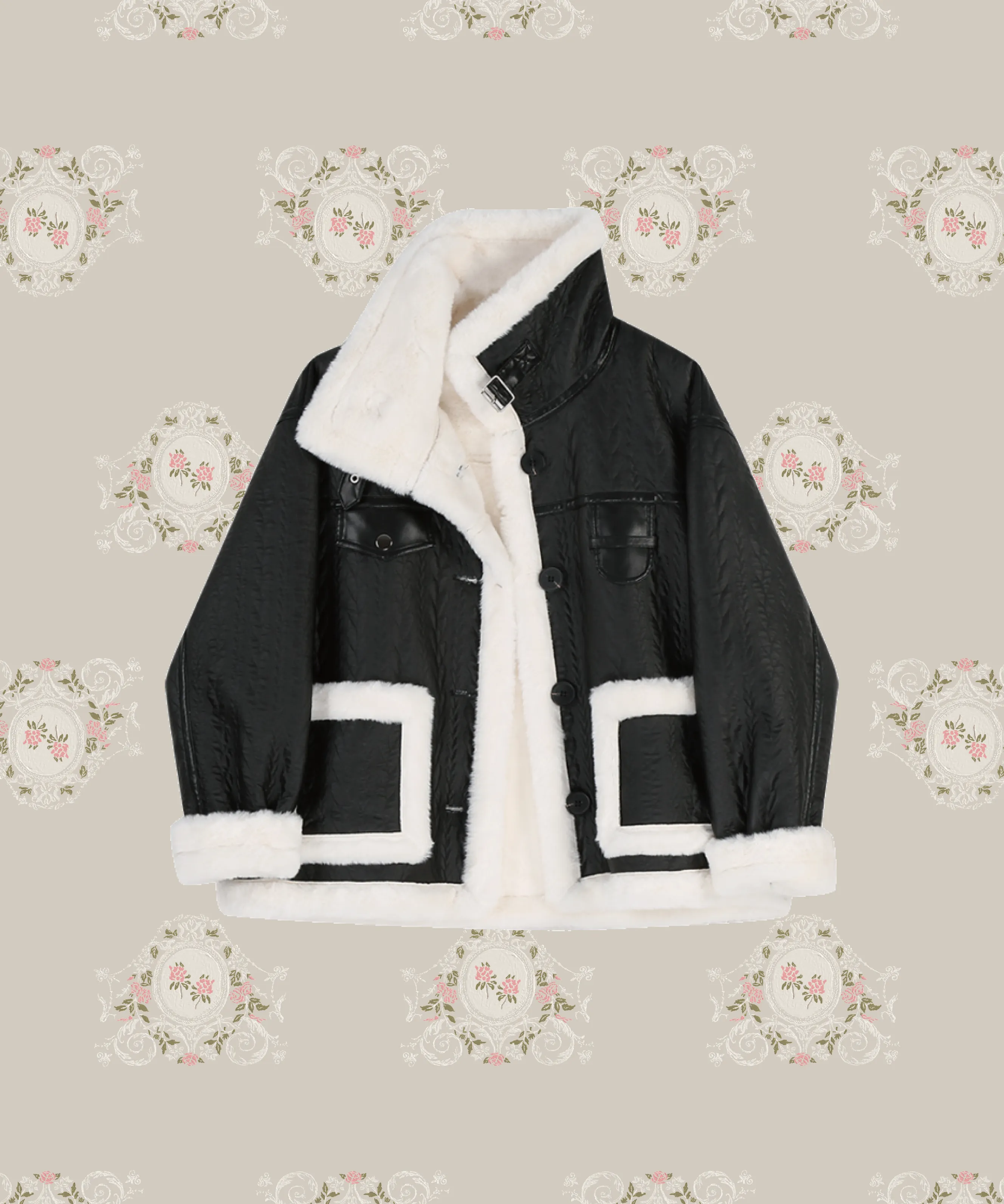 Stand Collar Fur Shearling Jacket スタンドカラーファームートンジャケット