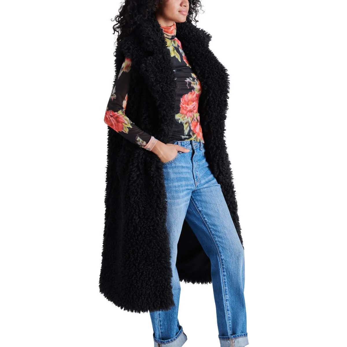 Steve Madden Giada Faux Fur Collar Vest