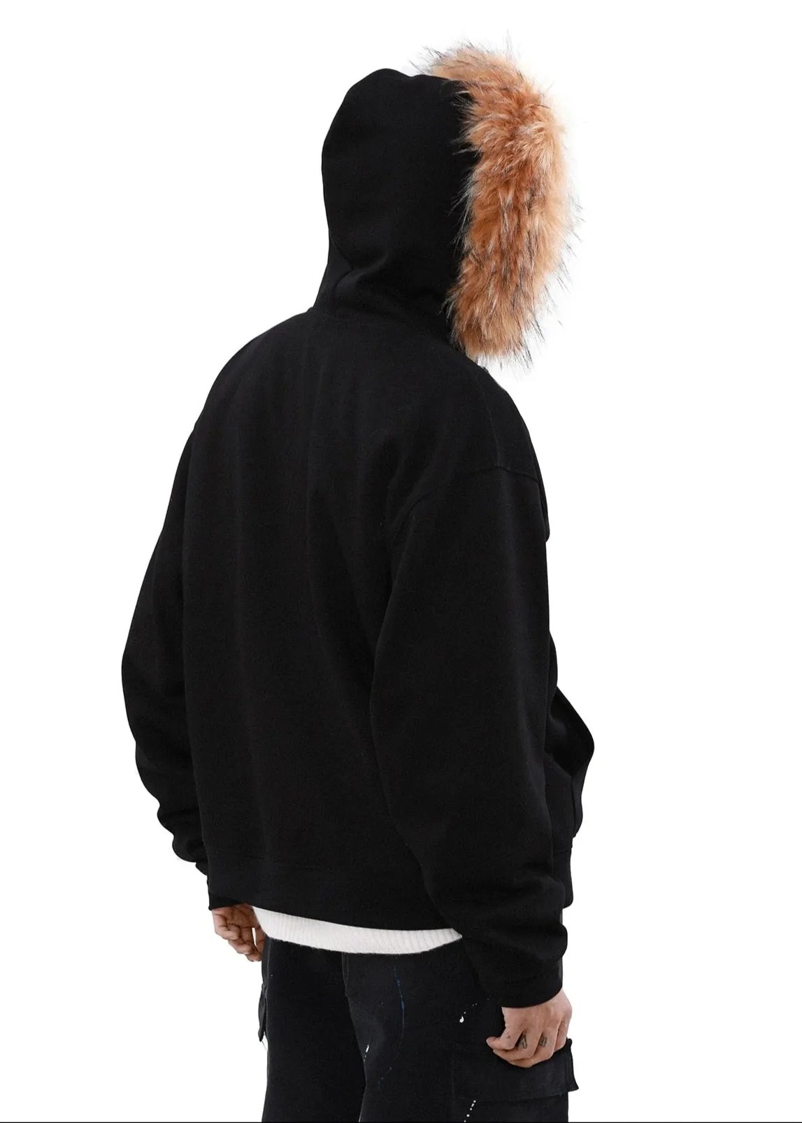 strappy fur collar hooded jacket gm16263