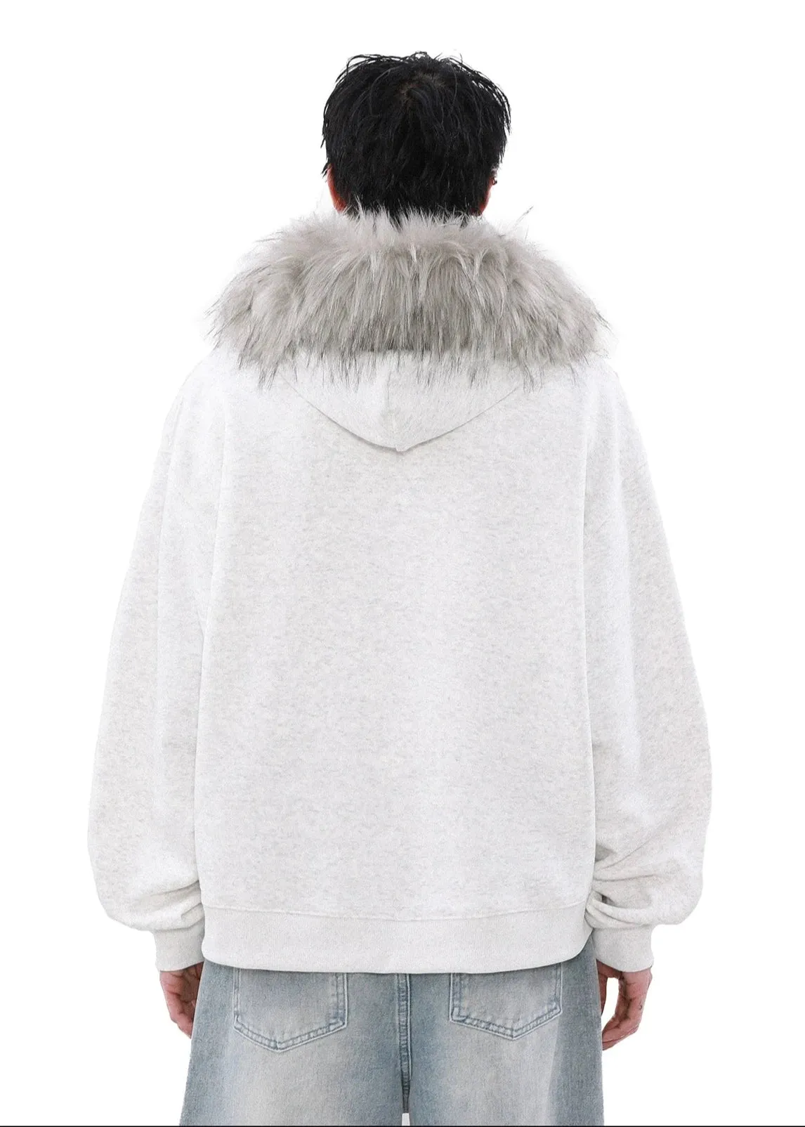 strappy fur collar hooded jacket gm16263