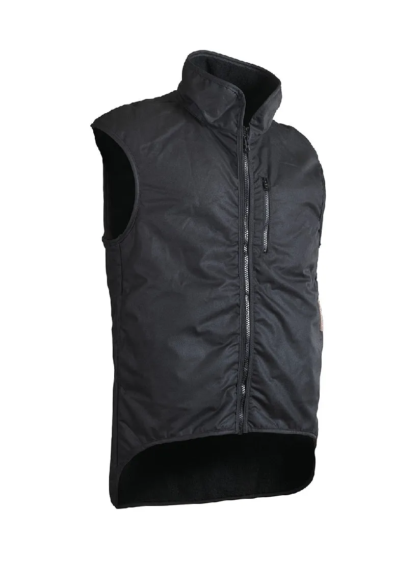 Styx Mill Oilskin Fur Lined Vest - Black