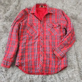 Timber Run Vintage 1980s Men's Flannel Shacket Red Plaid Size Medium