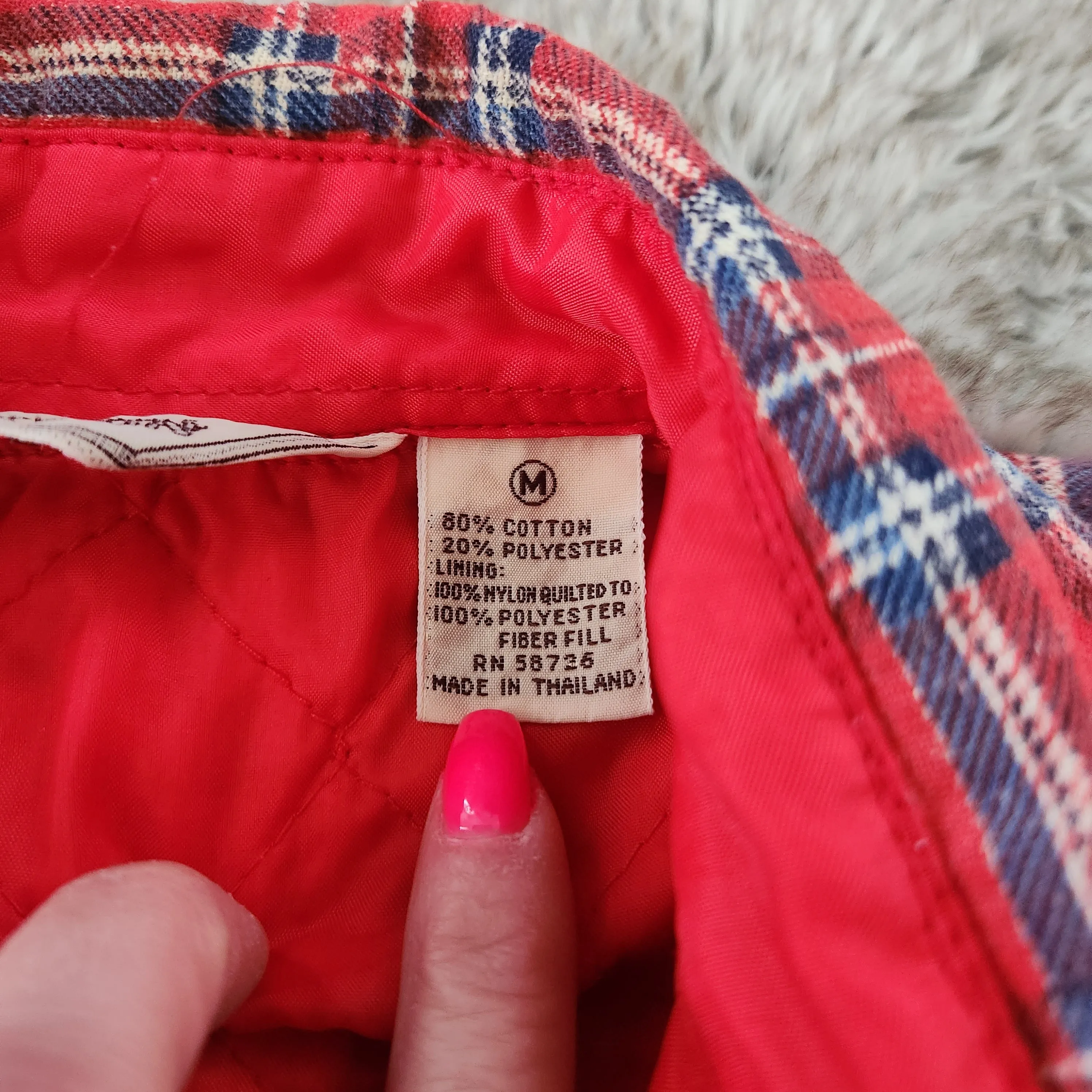 Timber Run Vintage 1980s Men's Flannel Shacket Red Plaid Size Medium