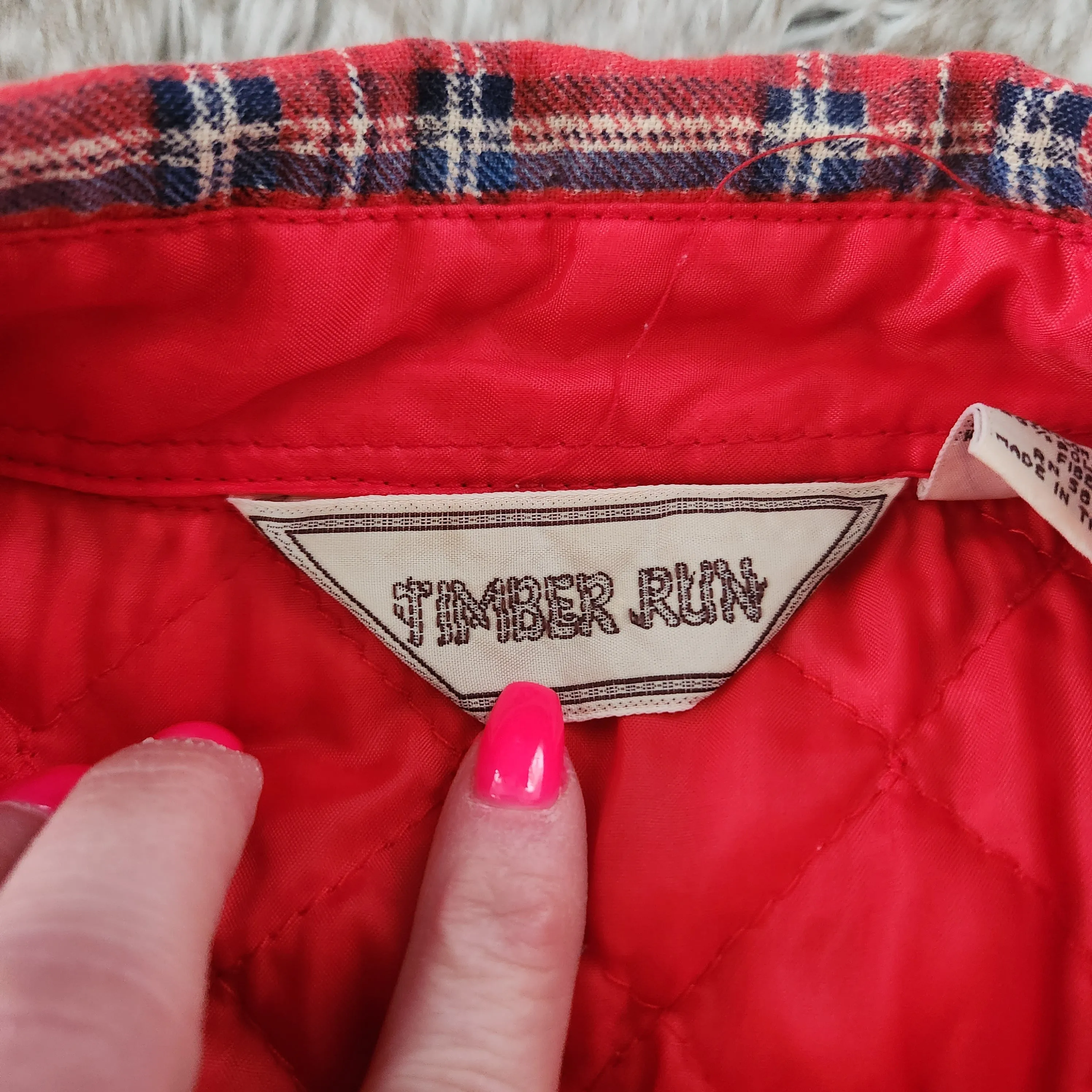 Timber Run Vintage 1980s Men's Flannel Shacket Red Plaid Size Medium