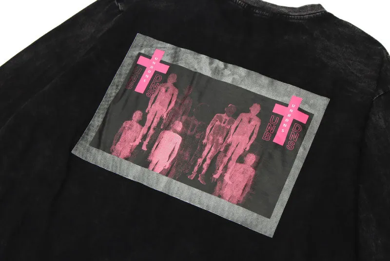 'Unbound' Graphic Print Long Sleeve Cotton Tee