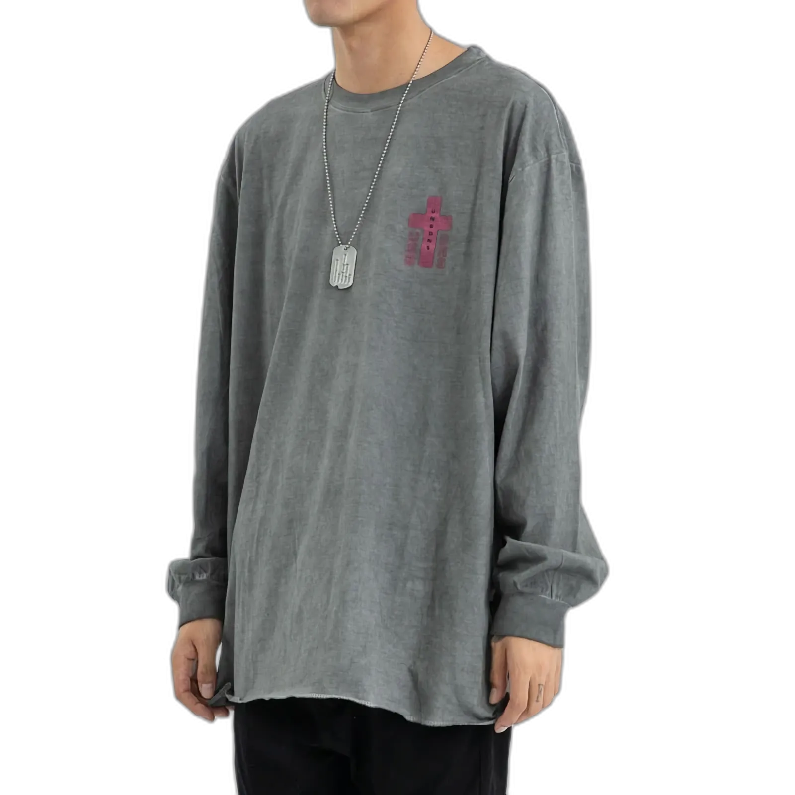 'Unbound' Graphic Print Long Sleeve Cotton Tee