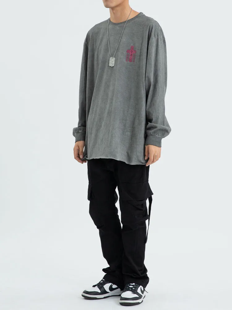 'Unbound' Graphic Print Long Sleeve Cotton Tee
