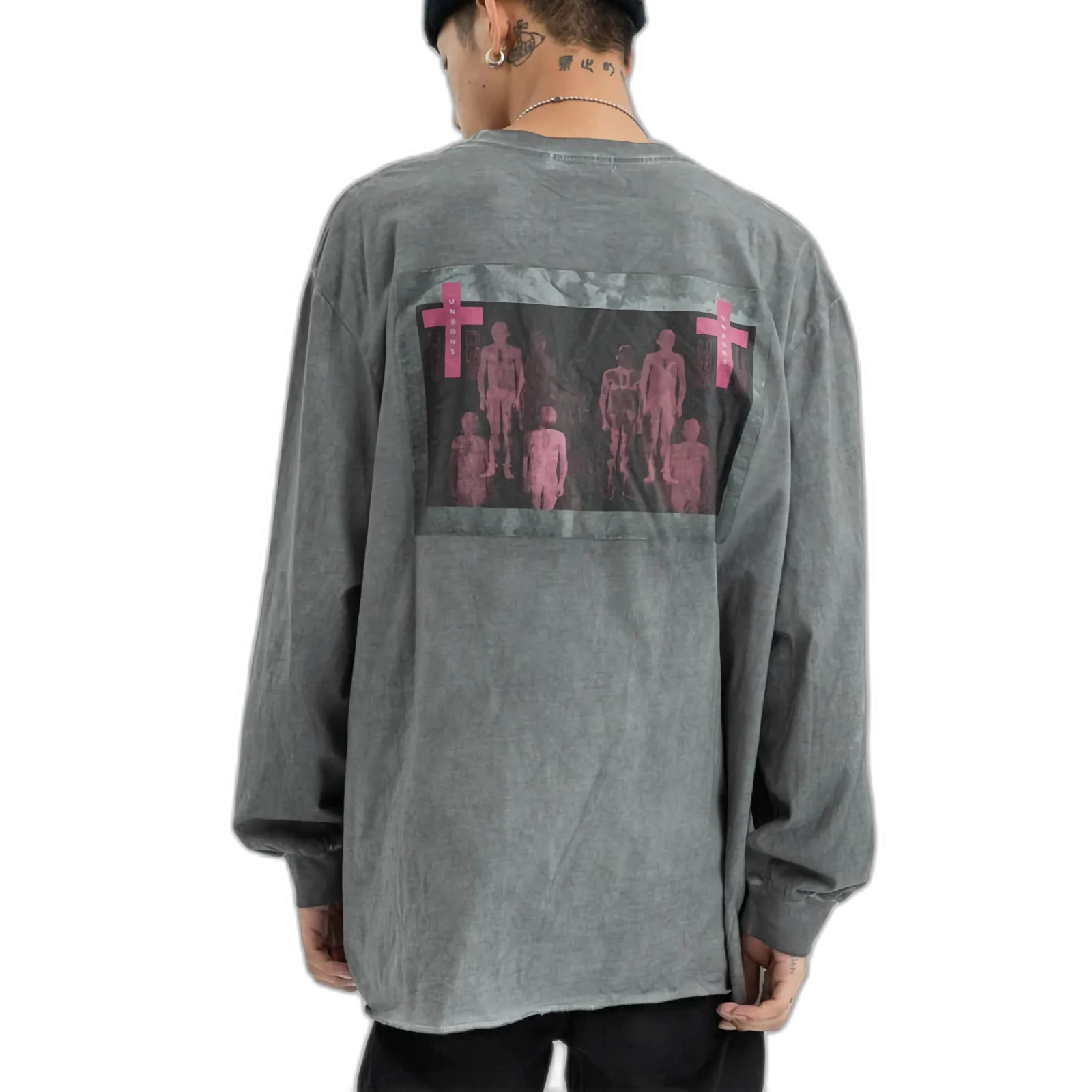 'Unbound' Graphic Print Long Sleeve Cotton Tee