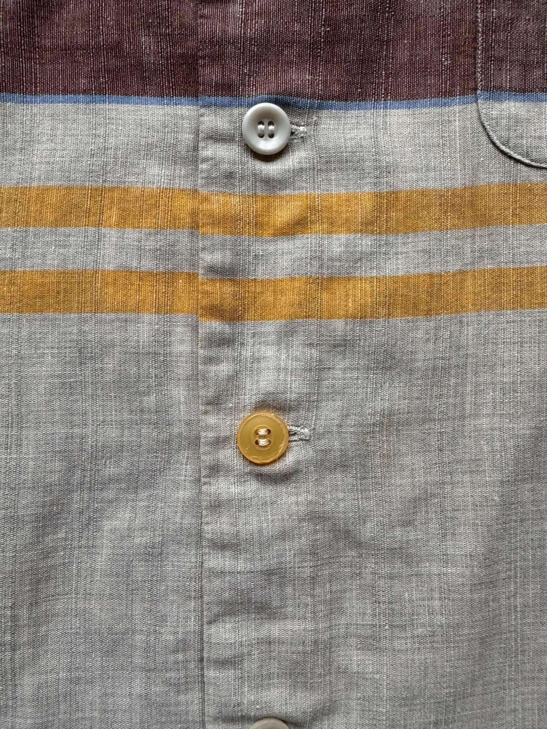Vintage Brown & Yellow Long Sleeve Loop Collar