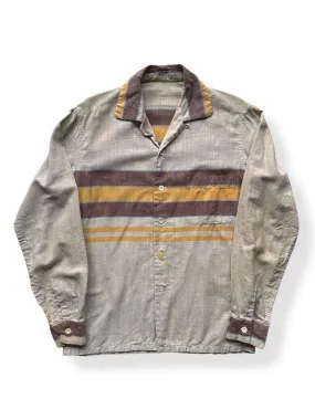Vintage Brown & Yellow Long Sleeve Loop Collar