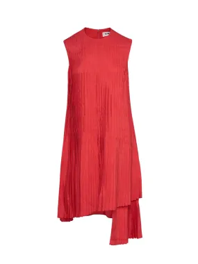 Viscose Tencel Twill Front-Pleated Dress (Baby Rose)