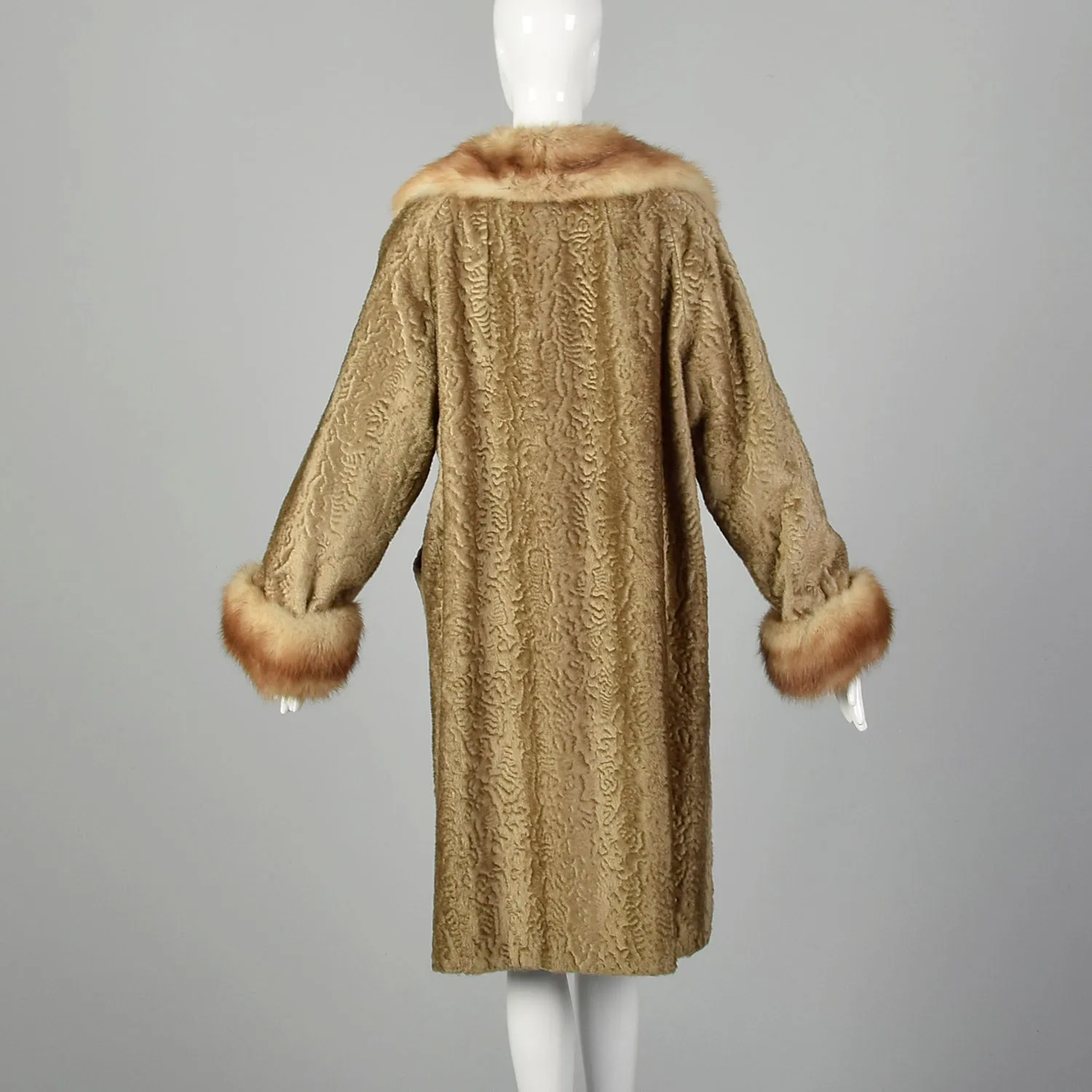 XL 1950s Faux Fur and Real Fur Coat